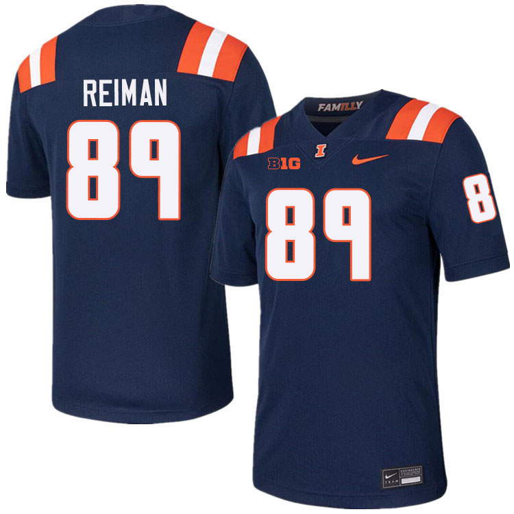 #89 Tip Reiman Illinois Fighting Illini Football Jersey,Uniforms-Navy